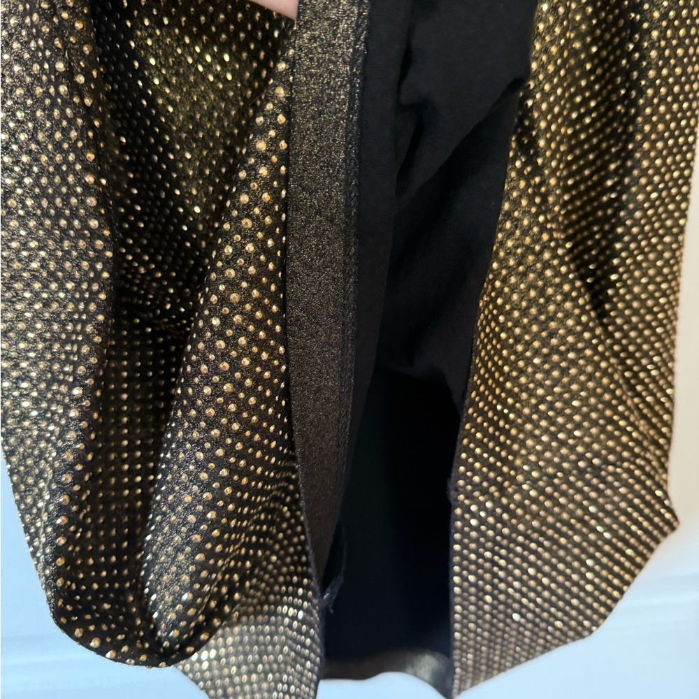 Black and Gold Rhinestone Dress - Picture 6 of 7